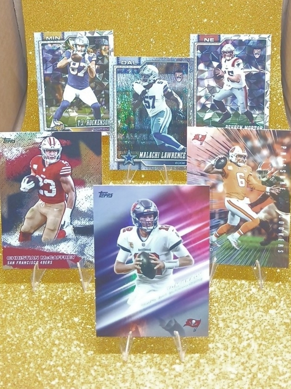 Topps Flagship NFL Card Lot Of 79 - Tom Brady, Patrick Mahomes, Caleb Williams.